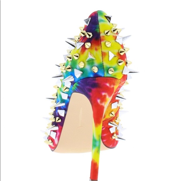 NWB rainbow pumps with gold spikes - Picture 3 of 4